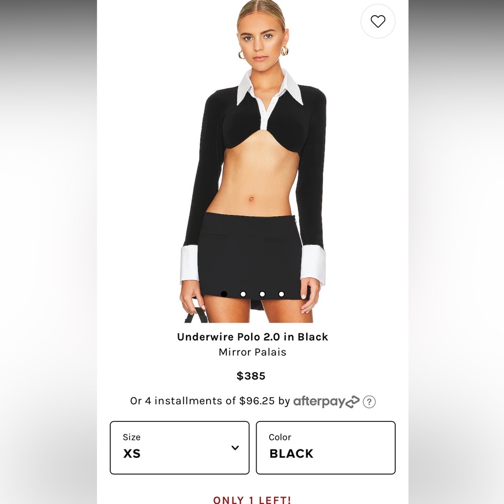 Mirror Palais Black Polo Underwire Bra shirt